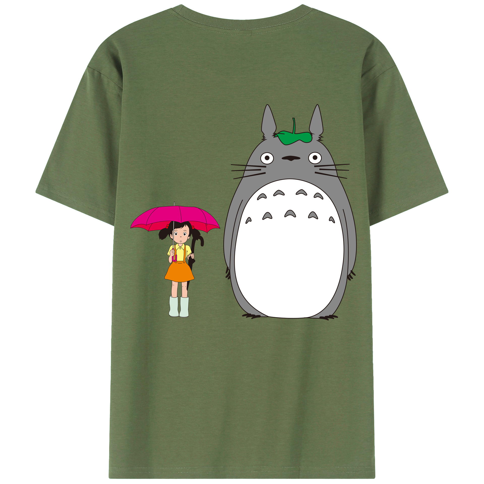 （画像用） となりのトトロ 草壁メイ 草壁サツキ My Neighbor Totoro Satsuki Kusakabe Mei Kusakabe 綿100％ メンズ半袖Tシャツ（バックプリント） 通気性
